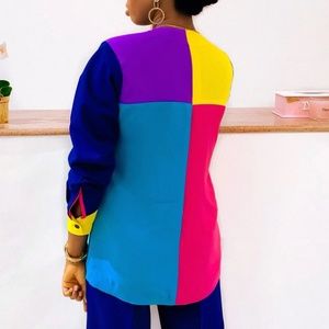 Color Block luxury blouse